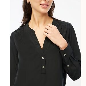 J.Crew Factory Black Popover Blouse Size Medium NWT